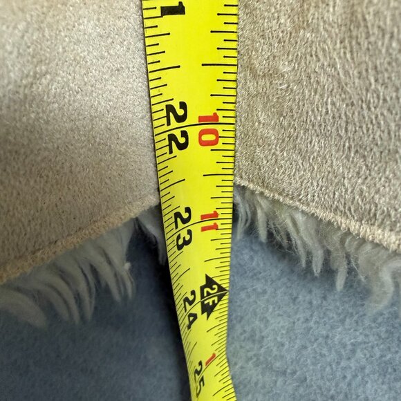 Wilson's Leather L Faux Suede Hooded Short Jacket Faux Fur Lining Tan Zip Up - Picture 15 of 16